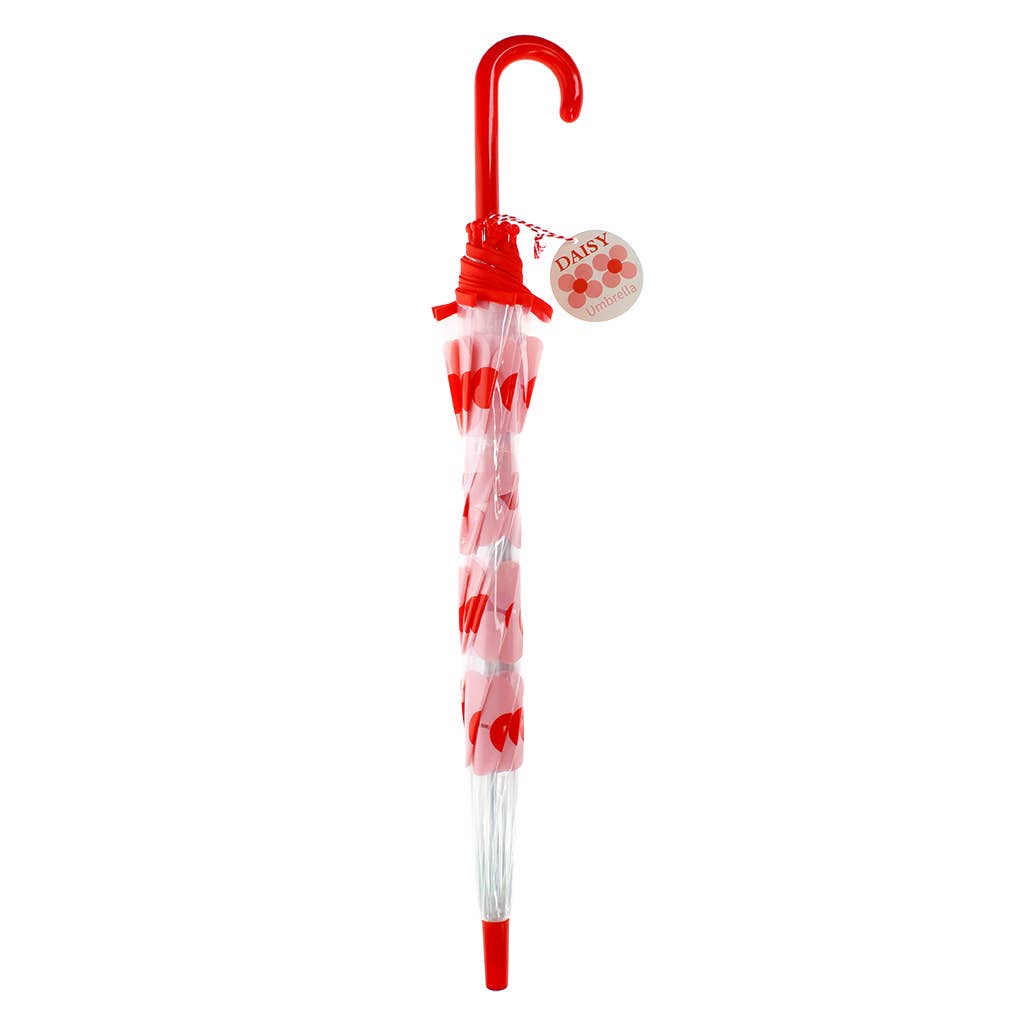 Rex B2B - UK – wholesale Umbrella – kids – Transparent umbrella - Pink Daisy1