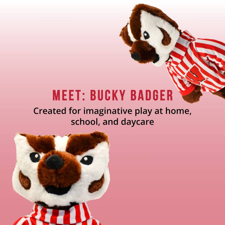 OrangeOnions - Wholesale Stuffed/Plush Toy - Kids & Baby - University of Wisconsin Bucky Badger 14 Inch Plush Figure2
