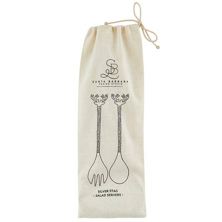 Silver Stag Salad Serving Set - Set of 2 for wholesale by Santa Barbara Design Studio by Creative Brands