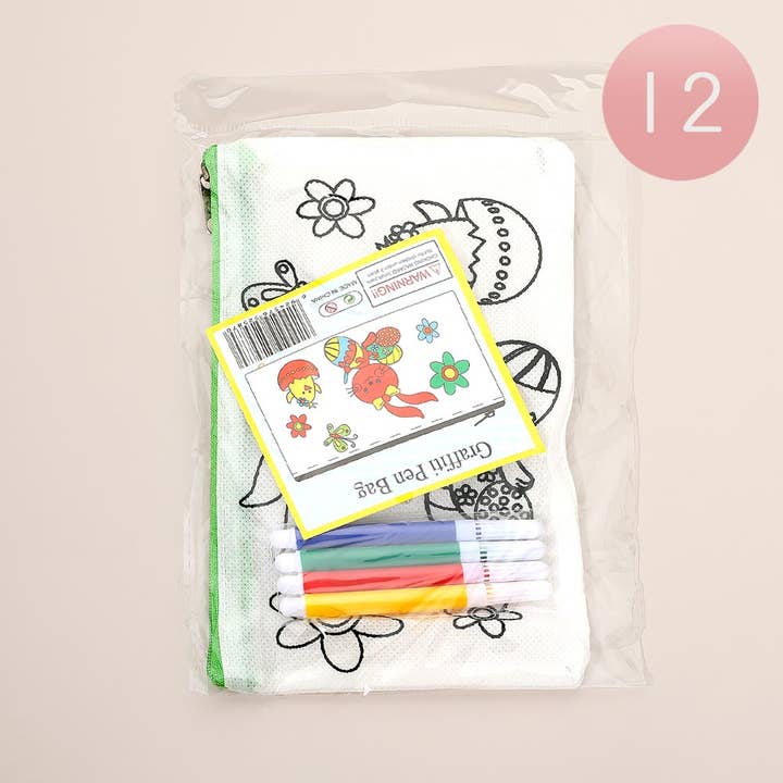 12ST - Barnfärgpennväska Pysselset för wholesale av Sensibling Corp.