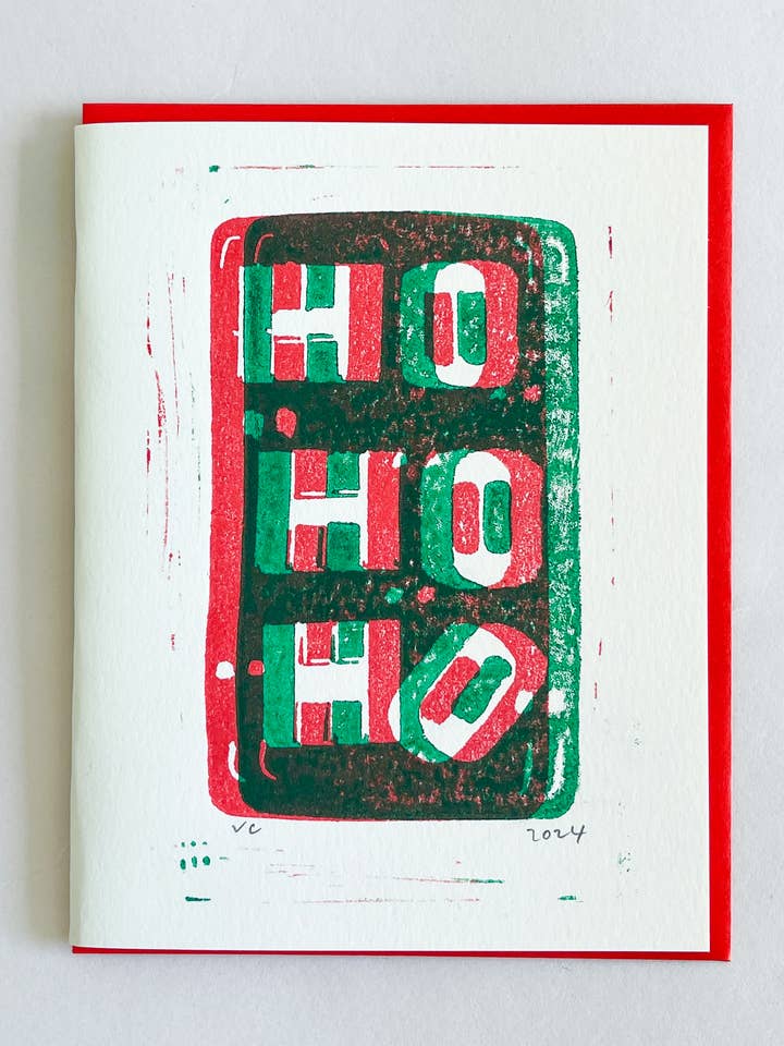 HO HO HO | Tarjeta de felicitación para venta al por mayor de VICTROLA DESIGN