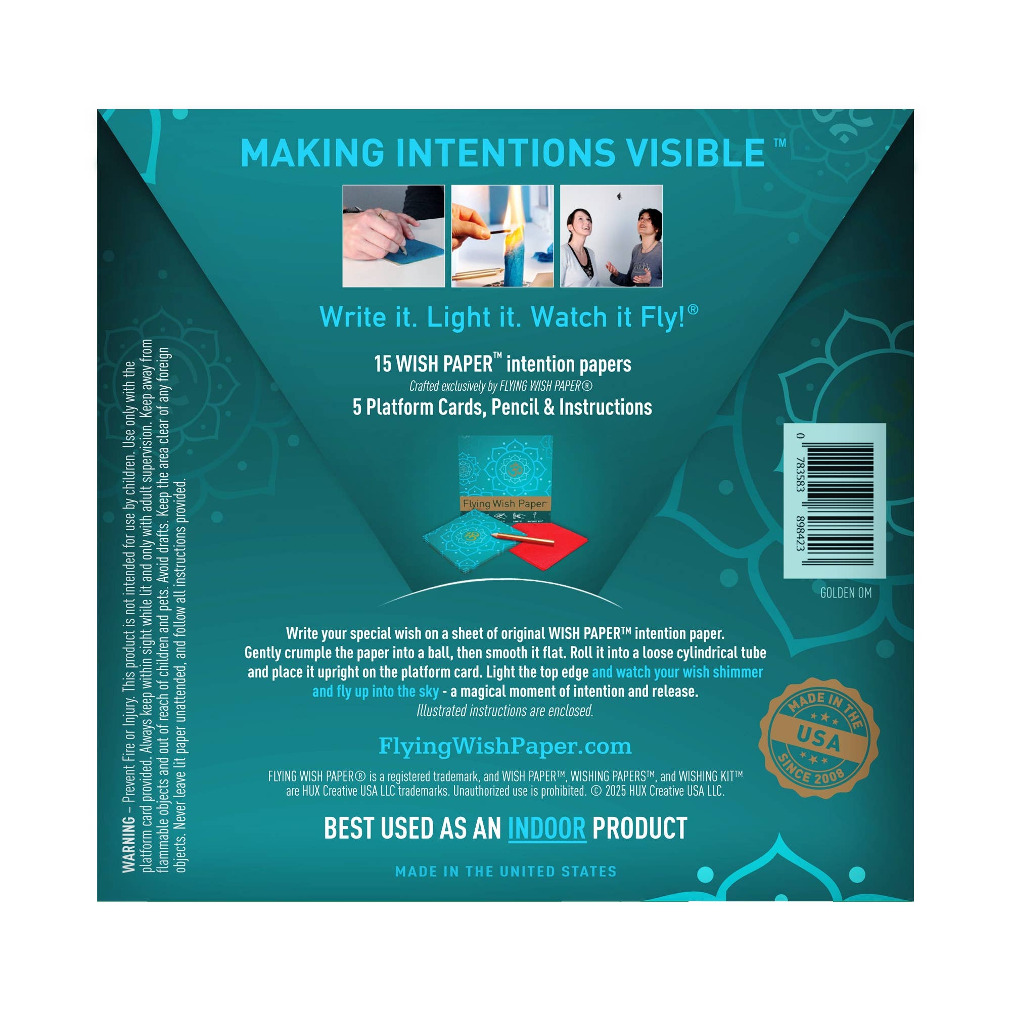 FLYING WISH PAPER ® - Wholesale Spiritual Stone/Crystal - GOLDEN OM, Match; Yoga, Tarot Cards, Metaphysical Supplies1