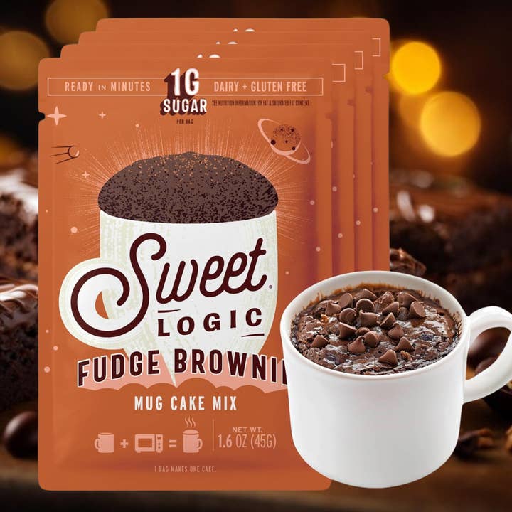 Sweet Logic - Wholesale Cake Mix - Fudge Brownie Mug Cake Quick Mix - Keto, No-Sugar (10-Pack)