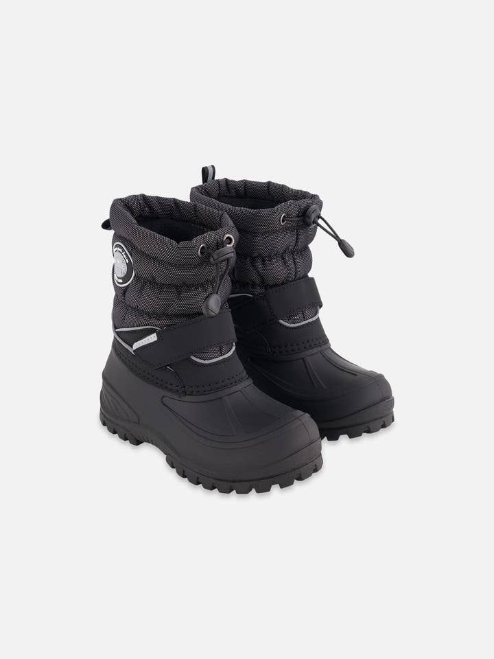 Bottes d'hiver noires unies pour la vente par Deux par Deux
