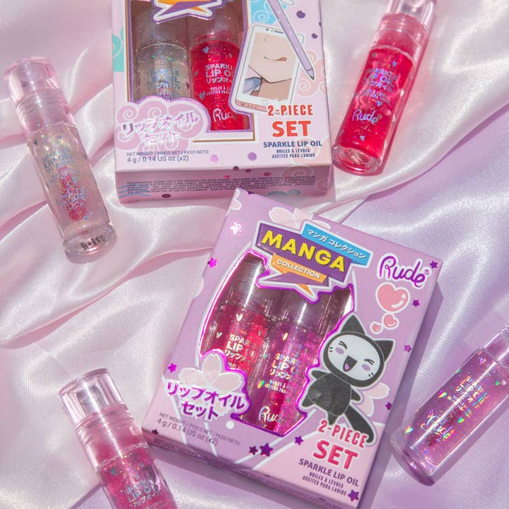 Rude Cosmetics - Wholesale Lip Gloss - Manga Collection Manga Sparkle Lip Oil Duo