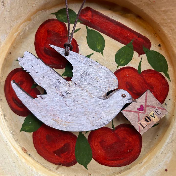 Clare O’Neill Artworks - Wholesale Ornament - Love Dove birch plywood decoration