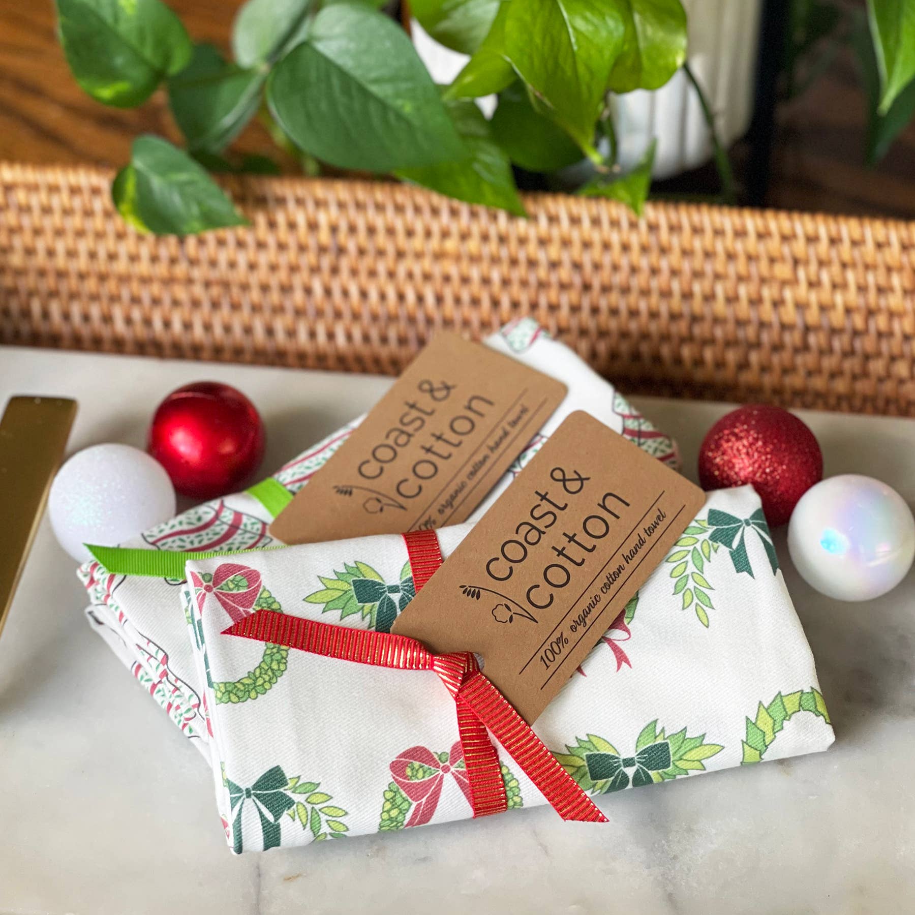 Coast & Cotton – Toalha de chá por atacado – Veado de Inverno, Pano de Cozinha em Algodão Orgânico - NOVO Feriado2