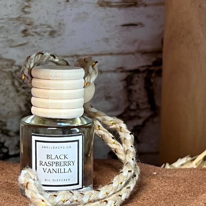 Black Raspberry + Vanilla Car Freshener Diffuser for wholesale by Prairie Chicken Sticker Shop & Gifts
