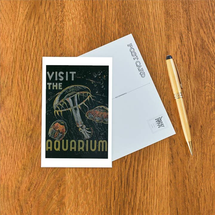 Found Image Press - Wholesale Postcard - Postcard AM-292 Visit the Aquarium Poster1