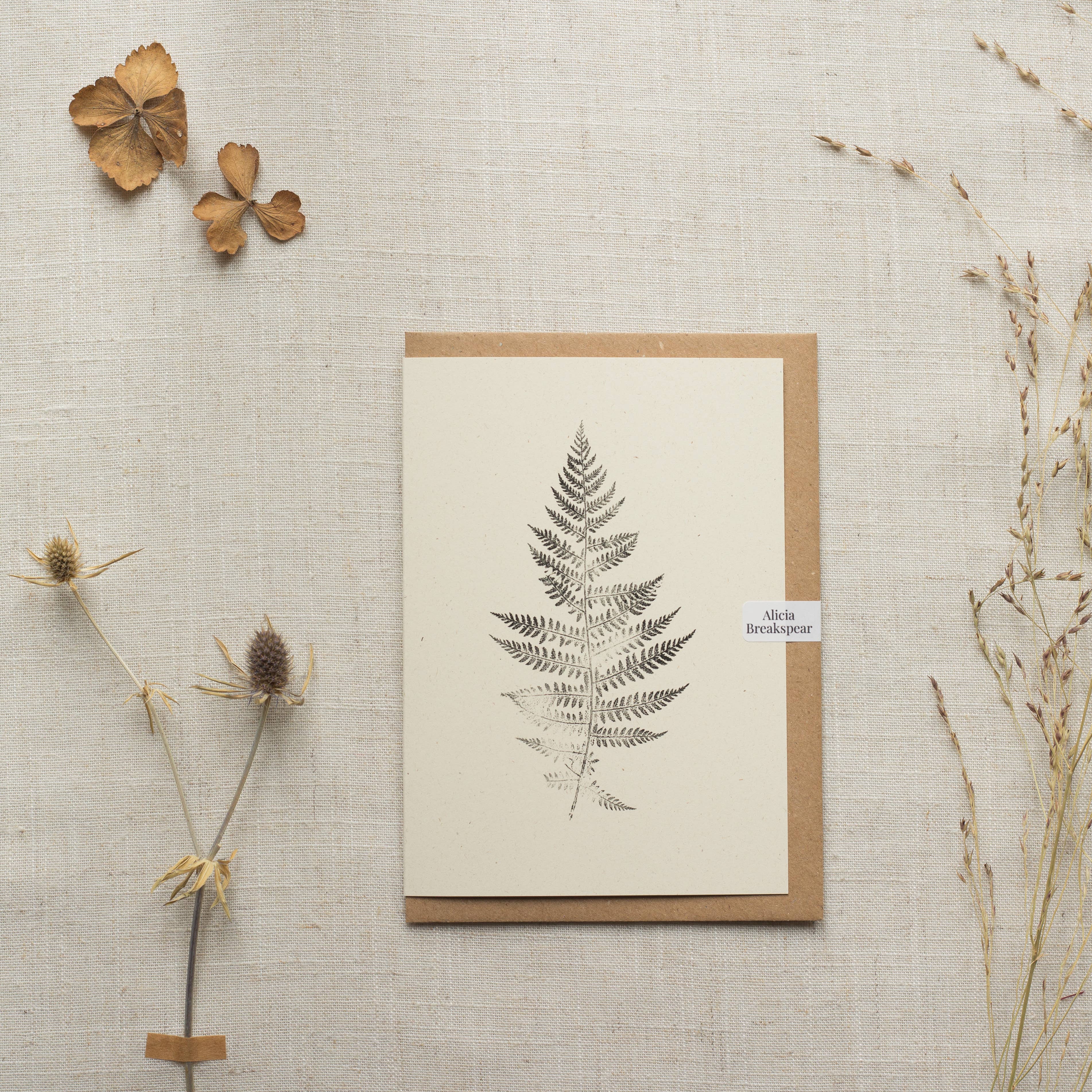 Alicia Breakspear - Wholesale Everyday greeting card - Lady Fern Print Greeting Card A6 Recycled Card
