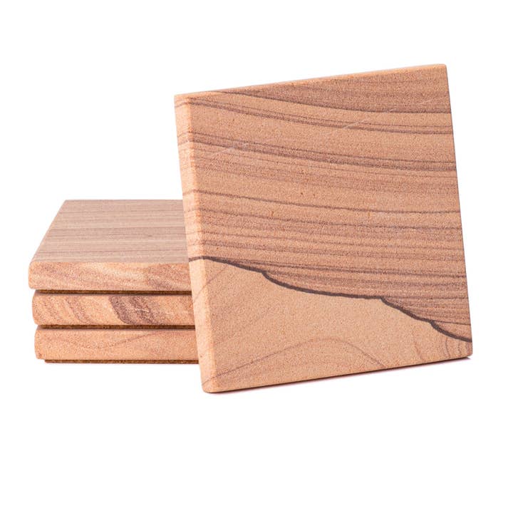 CounterArt/Highland Home/Thirstystone/CoasterStone - Wholesale Coasters - Thirstystone Natural Sandstone Coaster 4 Pack