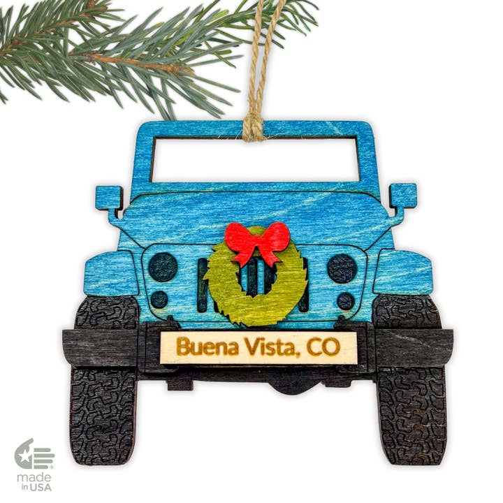 Bloom & Wander - Stickers and Gifts for Nature lovers! - Wholesale Ornament - Jeep Ornaments 4x4 Off Road | Holiday Christmas Customizable