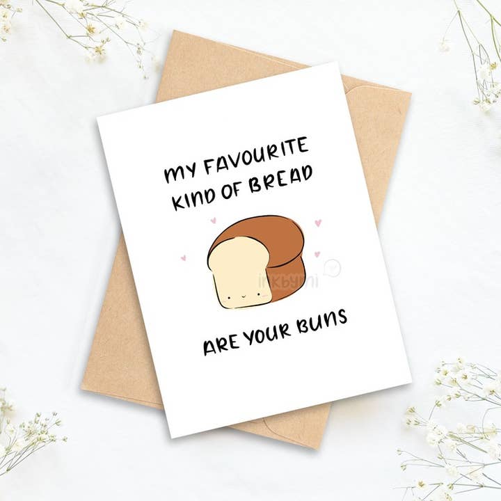Biglietto di auguri My Favourite Kind of Bread are Your Buns per la vendita all'ingrosso da parte di inkbymi