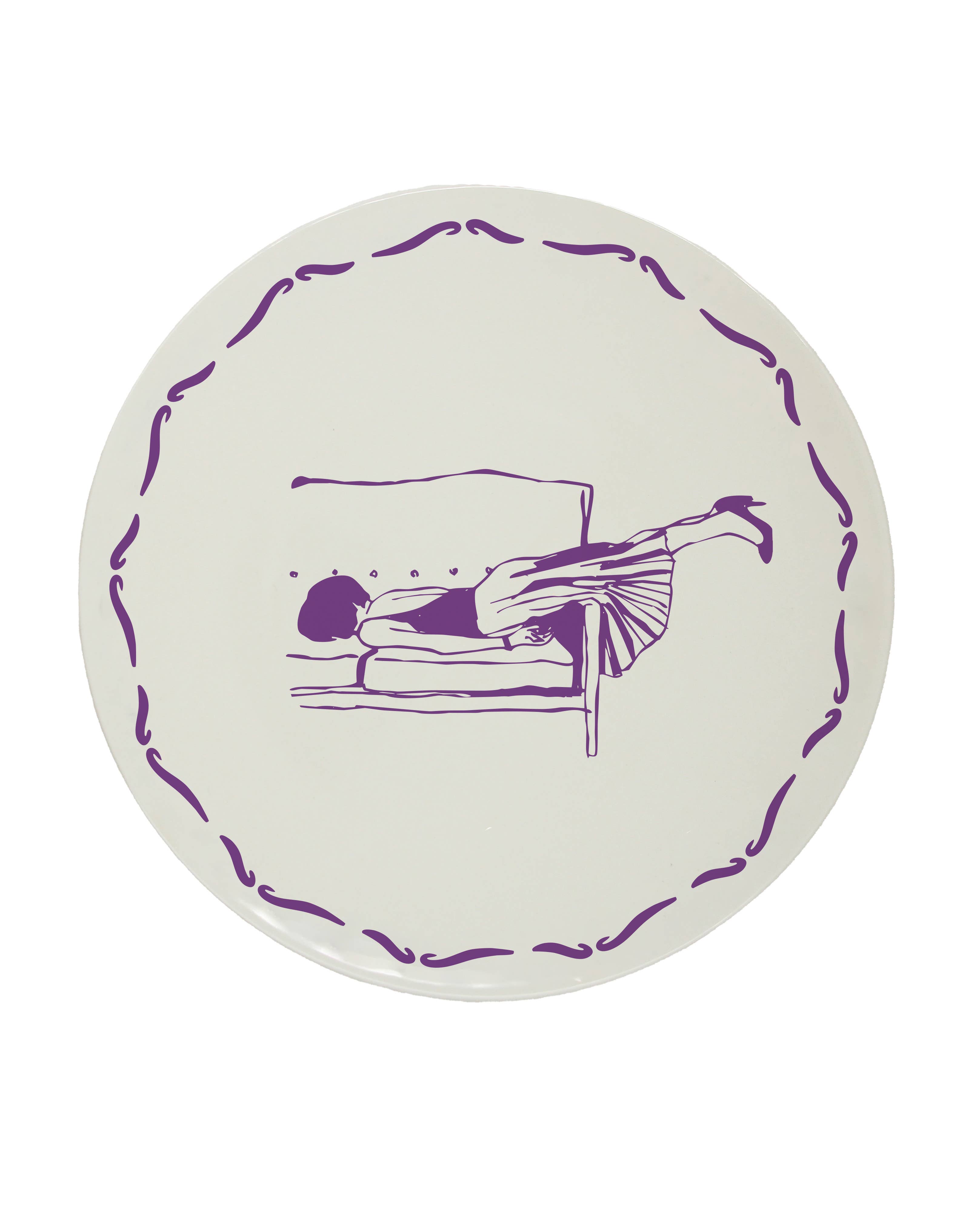 Pó de Barro - Wholesale Dinner Plate - Dessert Plate Girl Before Coffee Mood  0