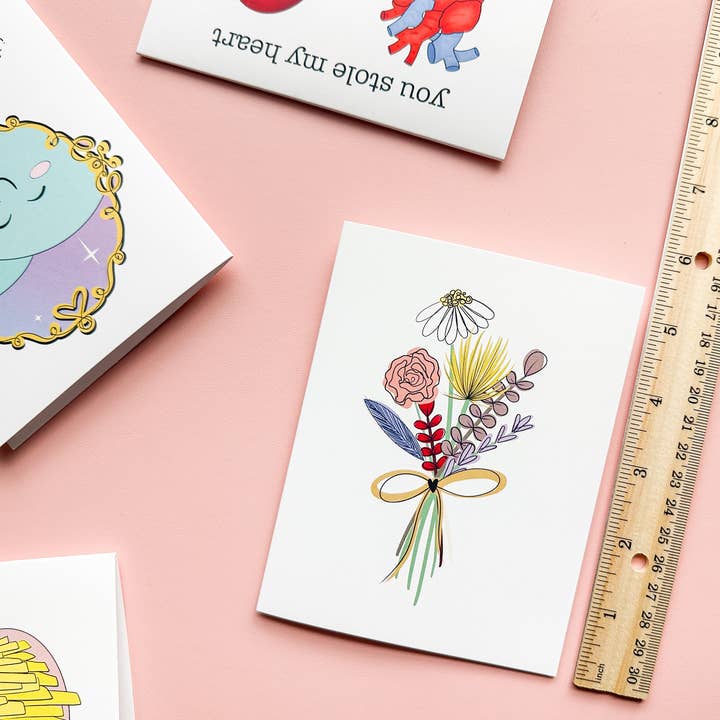 The Harpy Otter Co - Wholesale Stationery/Notecard Set - Gay Pride Floral Notecard1