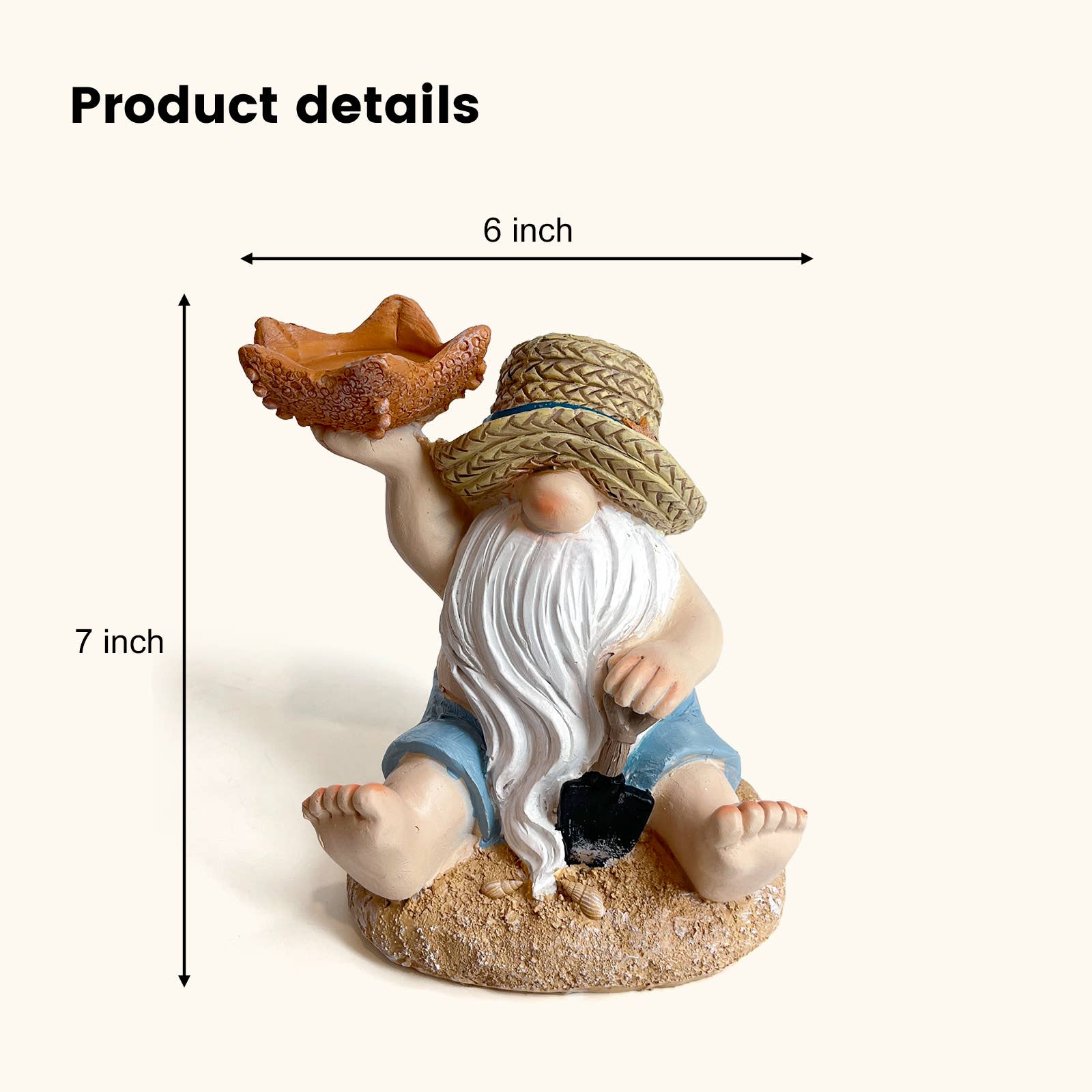 Liffy - Wholesale Candle Holder - Beach Gnome Resin Candle Holder Figurine Coastal Decor9