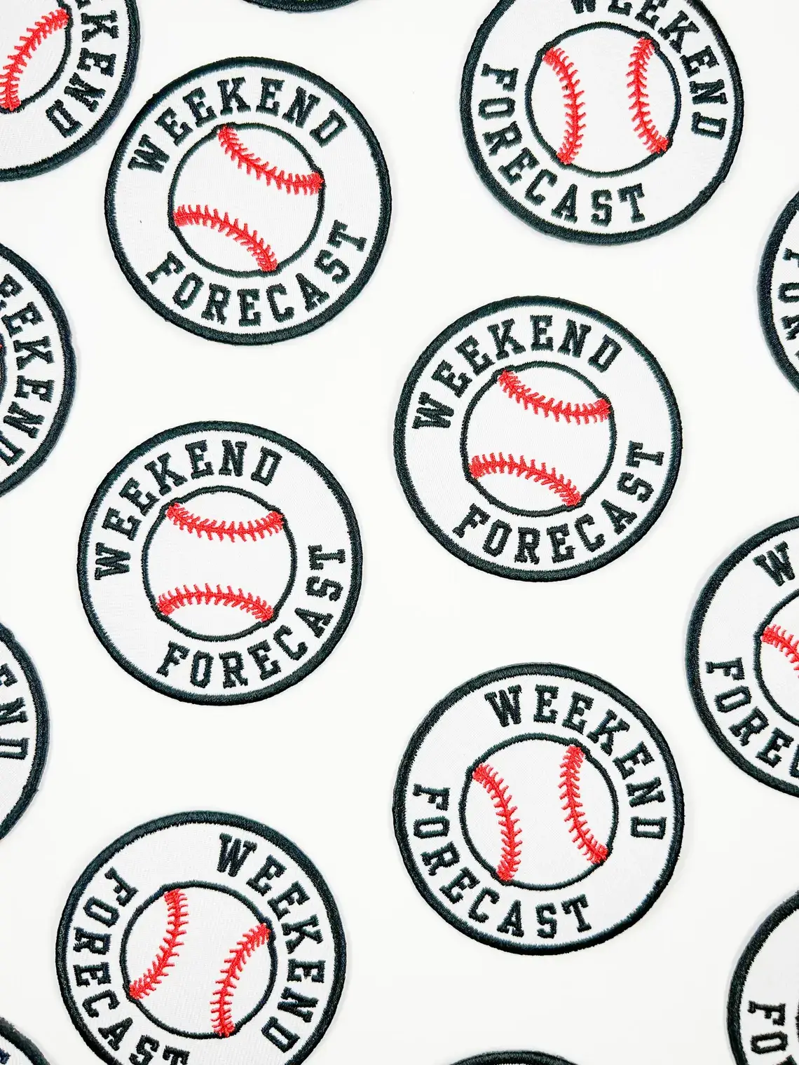 Field Trip Threads - Wholesale Patch - Weekend Forecast Embroidered Iron-On Patch with Baseball 3