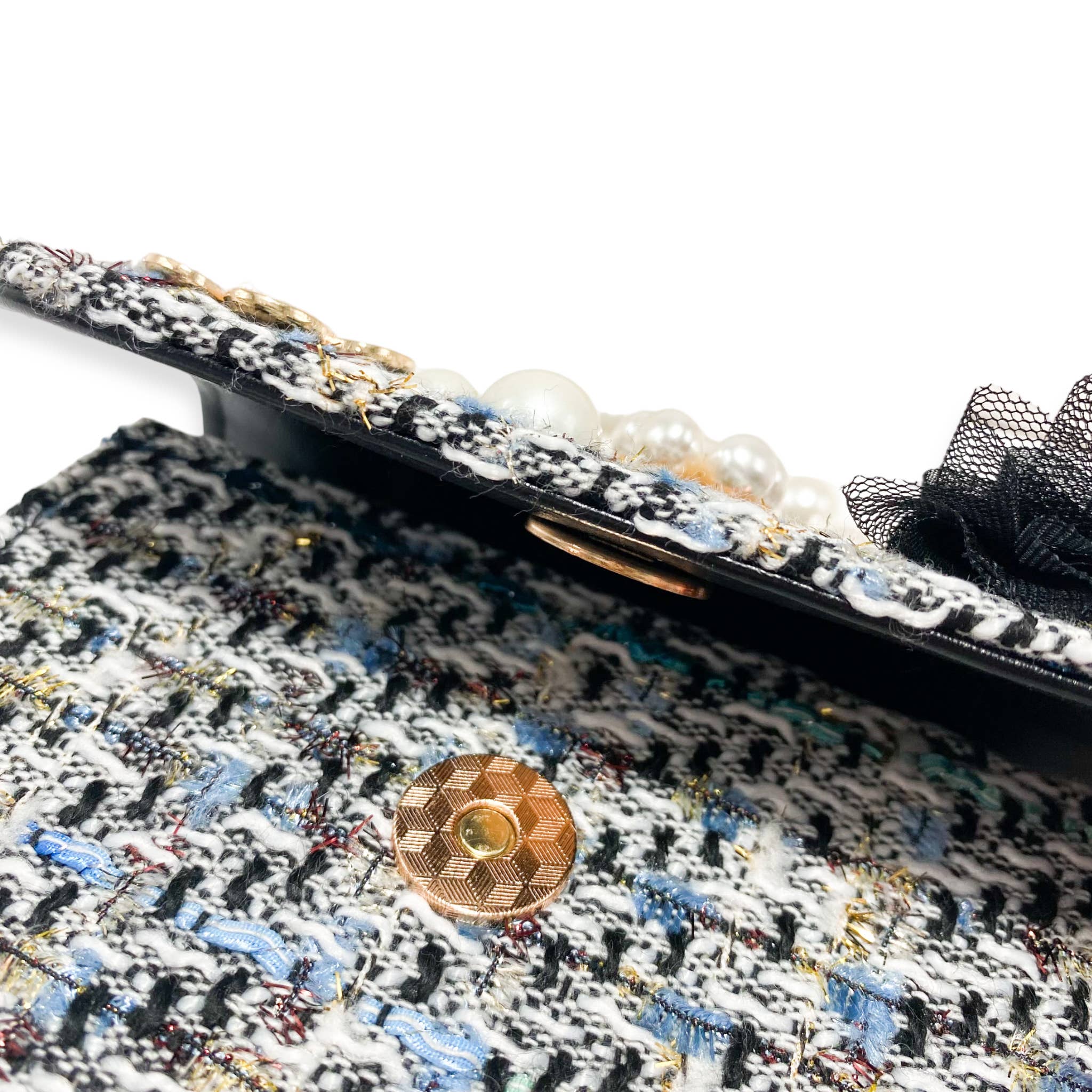 Doe a Dear - Vente Sac à bandoulière – enfant - Sac à main en tweed à breloques florales B13205