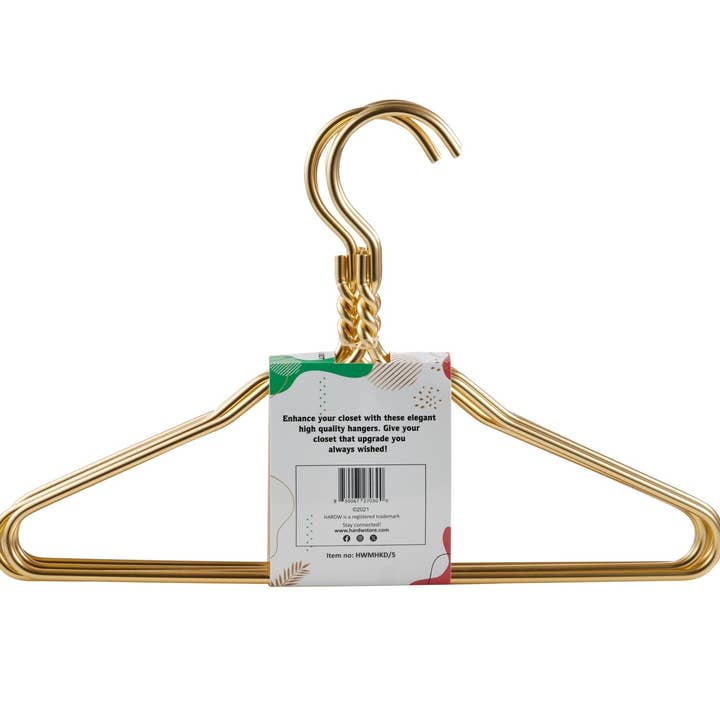 DEILSY - Wholesale Clothes hangers - Kids Gold Aluminum Hangers (5 Pcs Per Paper Sleeve)2