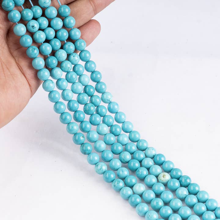 Soothing Crystals Beads - Wholesale Beads - Crystal Round Beads | Turquoise Howlite | Gemstone Beads4
