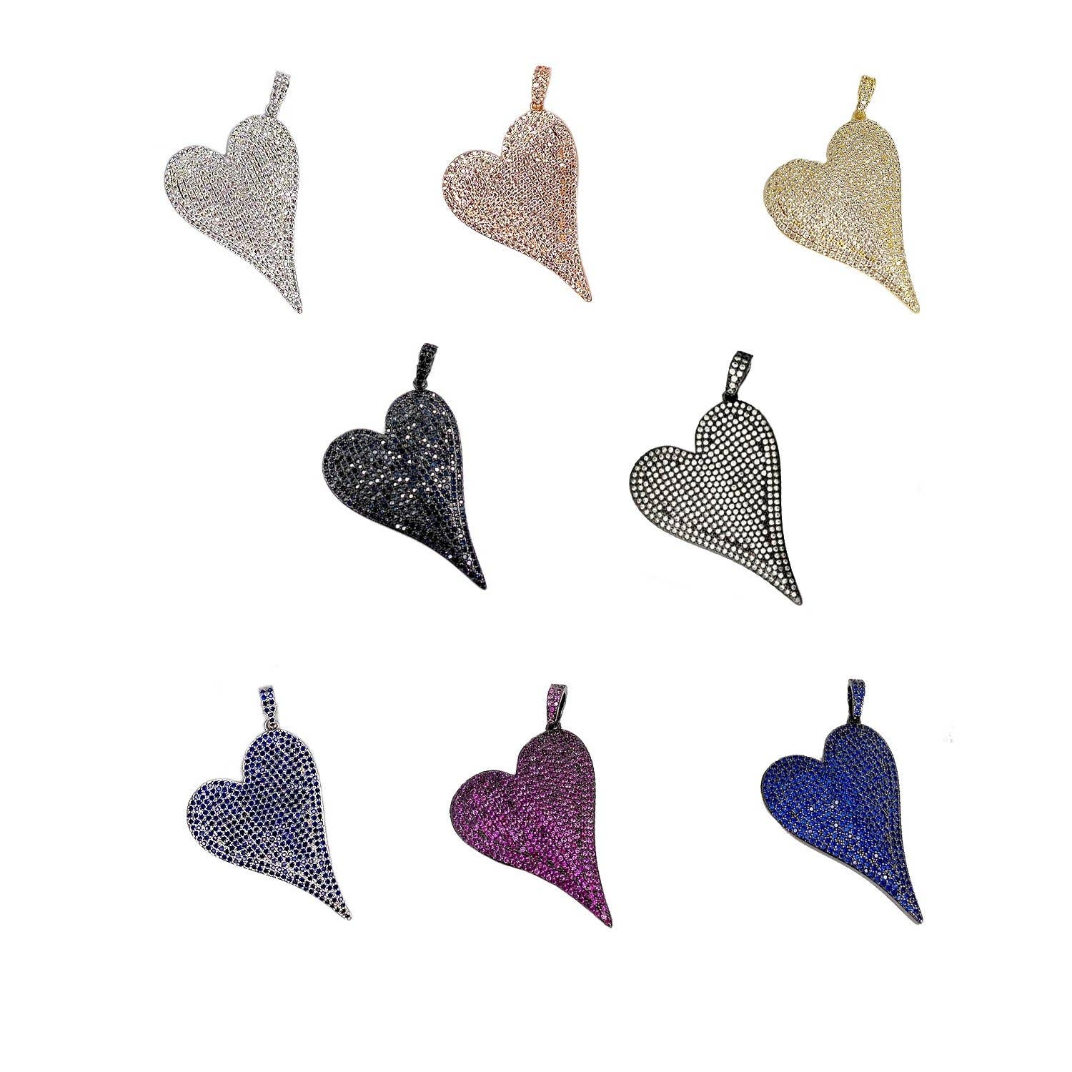 Love, Lisa - Wholesale Individual Charm/Pendant - Magnificent Slanted Heart Charm9
