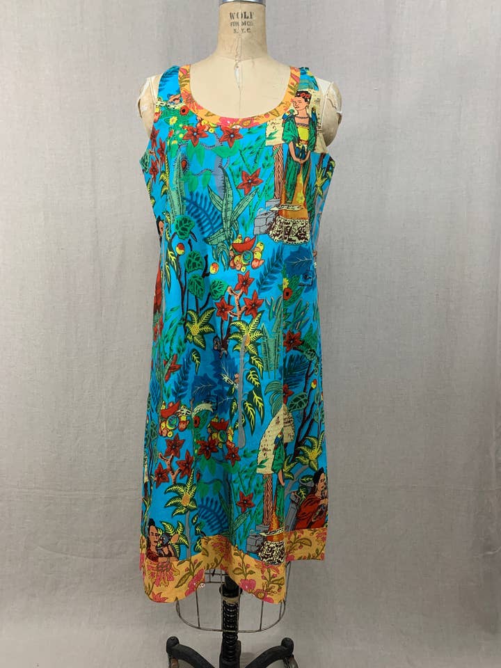 Racerback Tank Dress - Frida inspired Blue for wholesale by Soothe Our Souls - S.0.S PJs