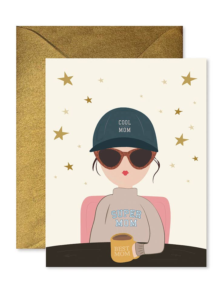 Cool Mom, Super Mom, Best Mom Greeting Card for wholesale by Ginger P. Designs