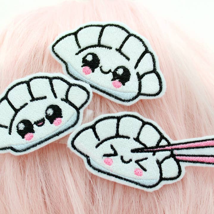 Kawaii Chibi Food Gyoza Dumpling Hair Clip Set for wholesale by Kawaii Hair Candy