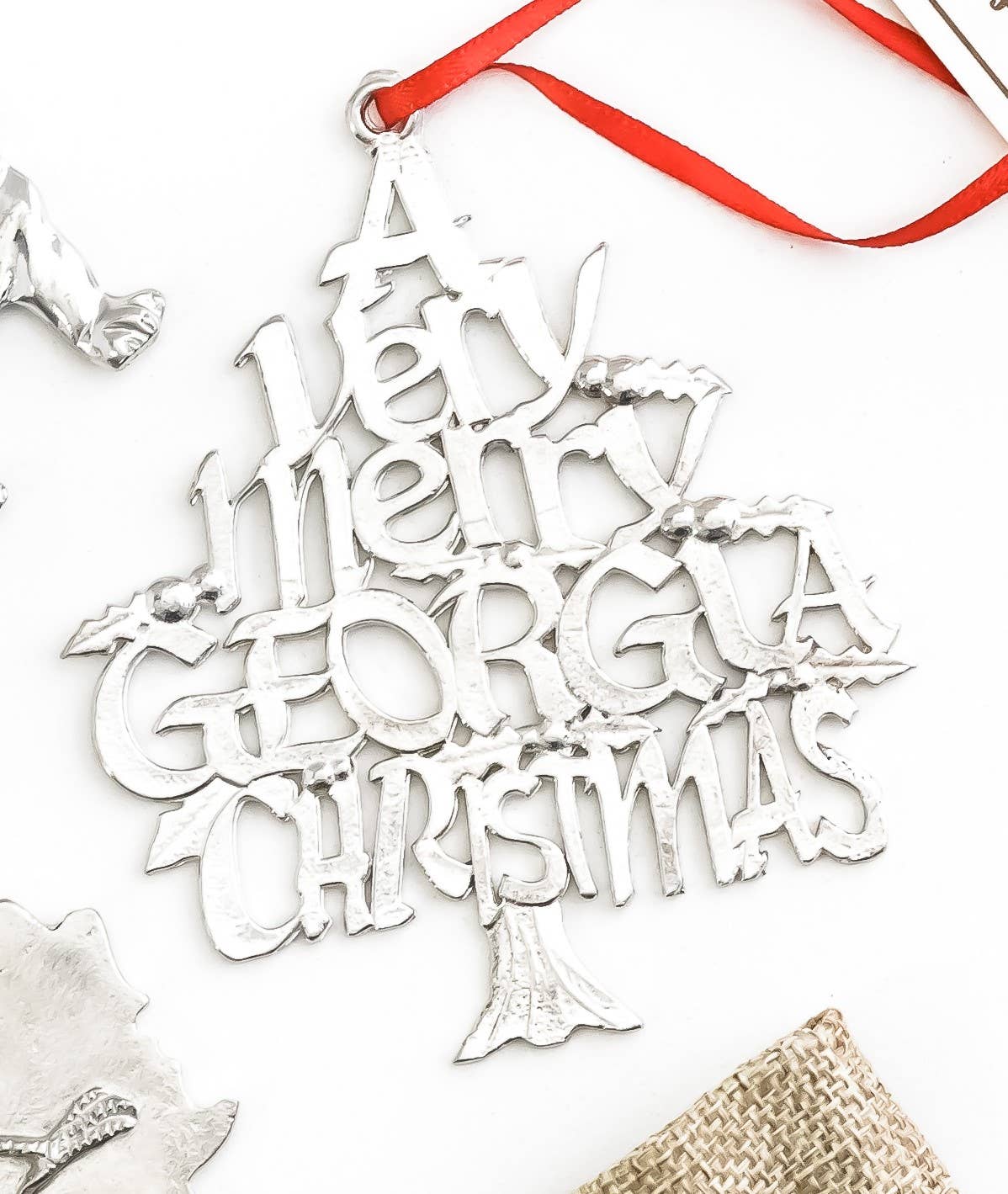 House of Morgan Pewter - Wholesale Ornament - Georgia Gifts - Bulldog - State Symbols - Christmas Ornament1