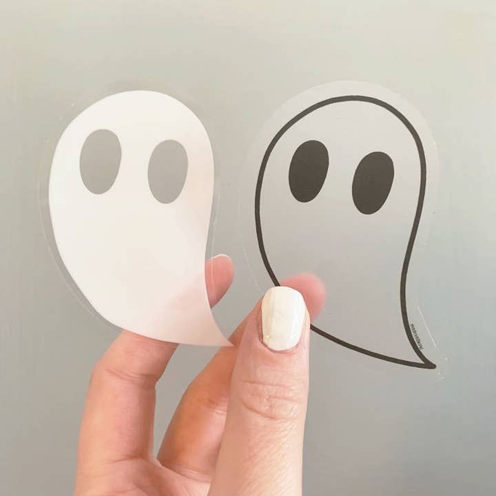 Clear Ghost clear vinyl sticker for wholesale by Lemon Press Studio