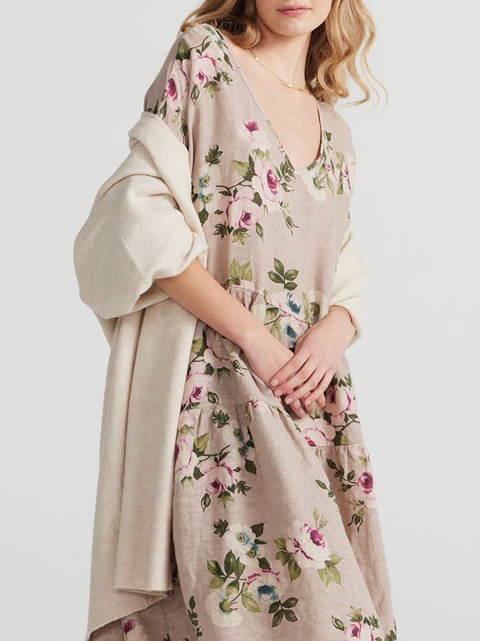 Miss Rose Sister Violet - Wholesale Dress - Women's - WOMEN'S - AUDREY FLORAL LINEN DRESS5