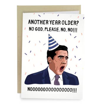 Sleazy Greetings - Wholesale Birthday Card - Michael Scott NOOOO - TV Show Inspired Birthday Card