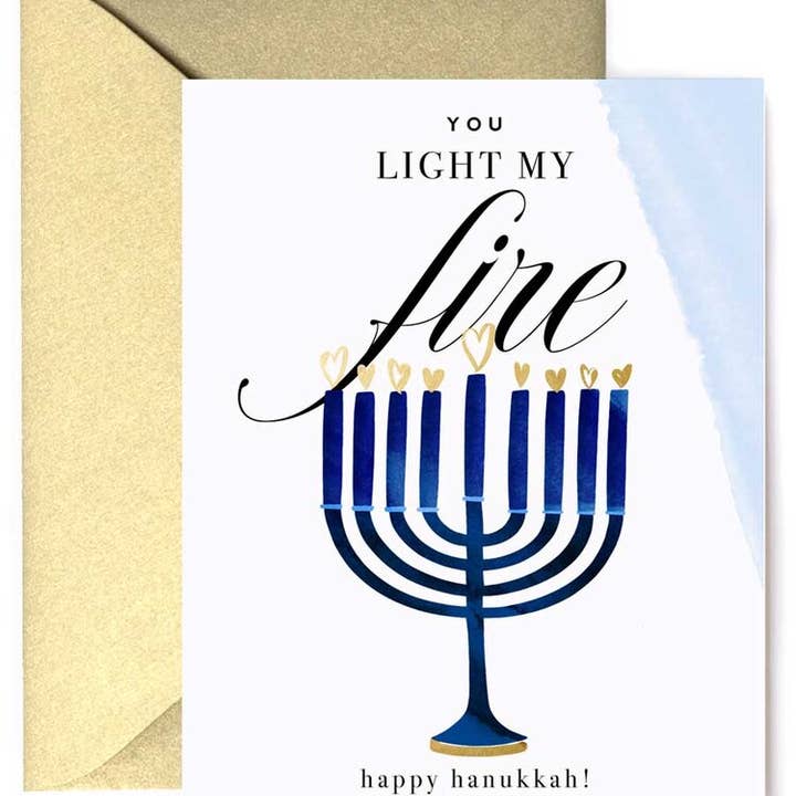 You Light My Fire, Menorah - Hanukkah Holiday Greeting Card You Light My Fire, Menorah - Hanukkah Holiday Greeting Card