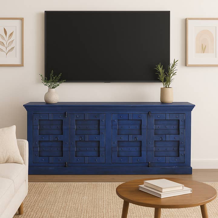 Woodland Blue Buffet Cabinet 72" for wholesale by Timbergirl