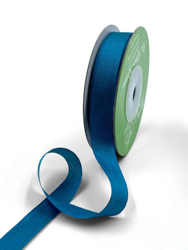 1/2" Marine Hand-Dyed Woven 100% Silk Ribbon for wholesale by May Arts Ribbon