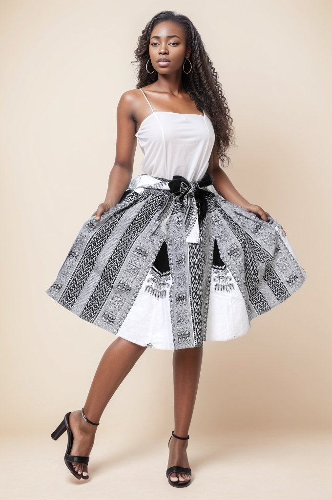 KaraChic – Saia - Mulher por atacado – Saia Ankara 100% Algodão com Estampa Dashiki Africana8