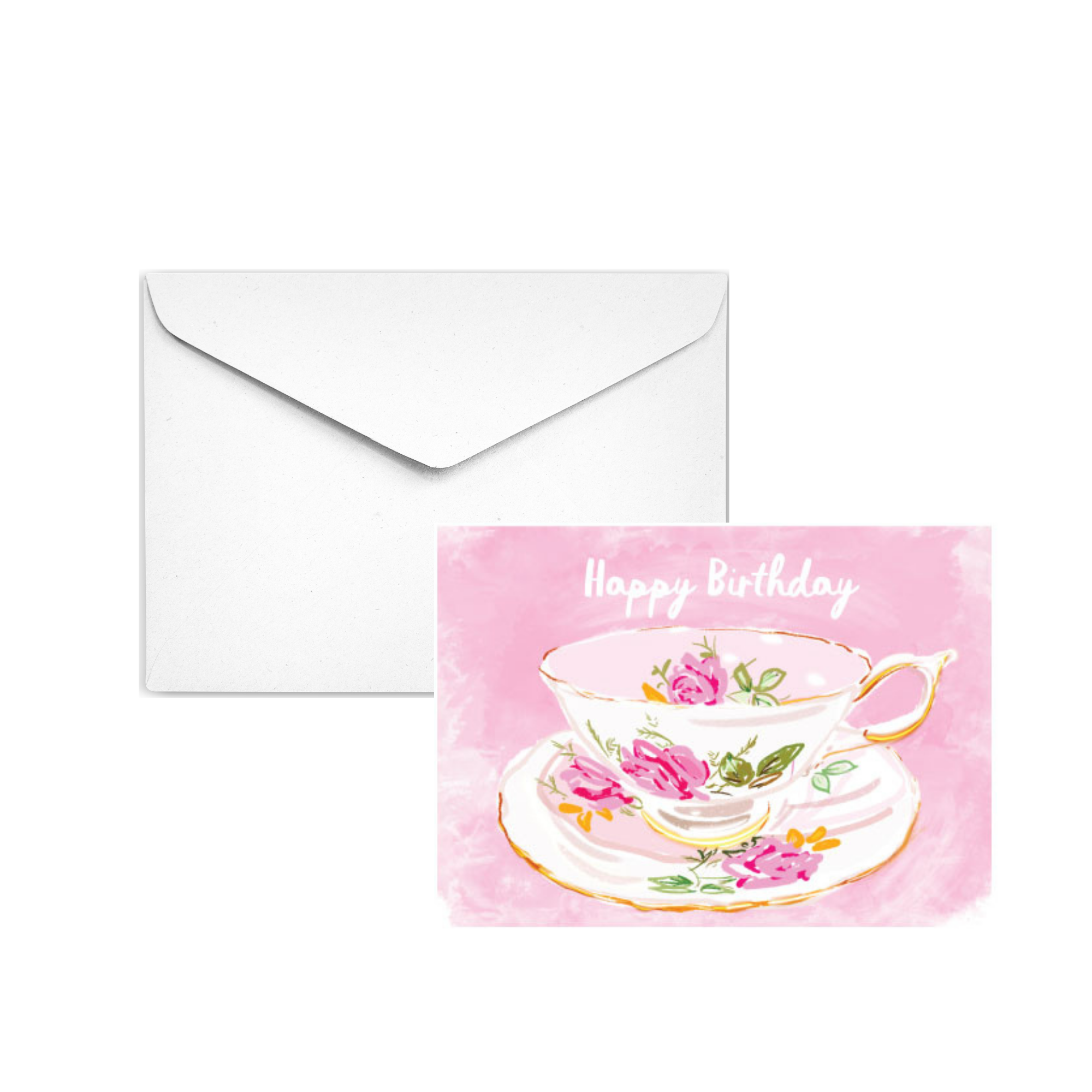 Rebecca Illustrated - Vente Cartes d'anniversaire - CARTE DE NOTE - TASSE DE THÉ1
