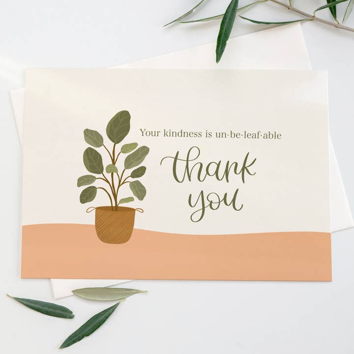 Wildflower Lettering - Wholesale Thank You Card - Plants Thank You Card