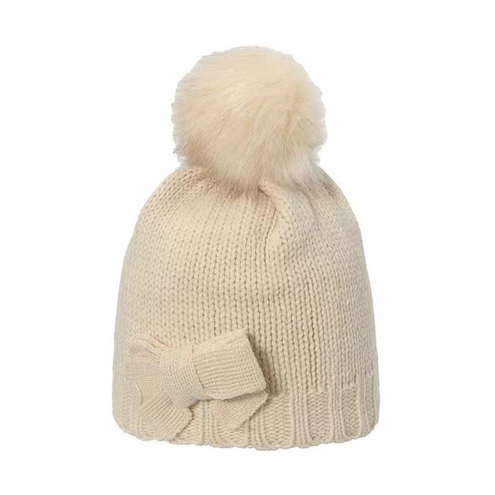 JOSSLYN by wall to wall - Wholesale Beanie - Women's - SOFT BOW POM POM BEANIE HAT | 40BN914