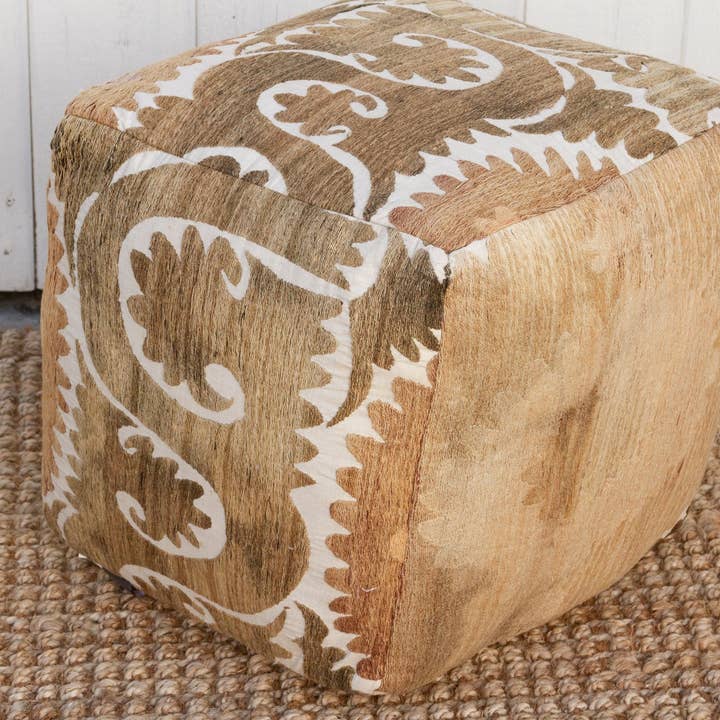 De-cor - Wholesale Ottoman - Shan Antique Suzani Cube Ottoman