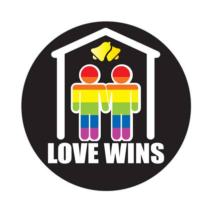 BT3R915- 3" Button PRIDE Love Wins Male for wholesale by Kalan