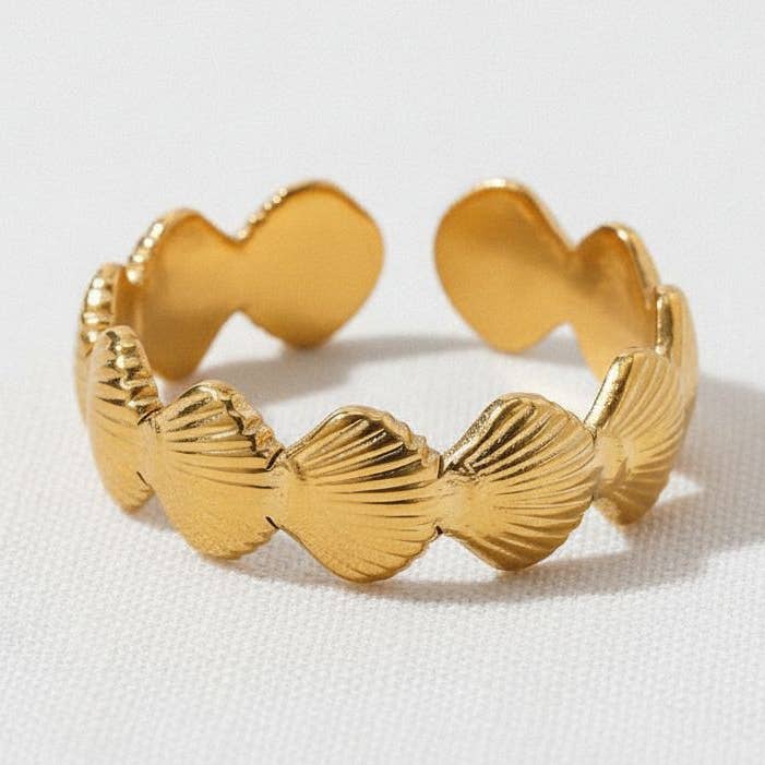 paperln - Wholesale Band/Stacked Ring - Sleek Gold Plated Geometric Open Ring0