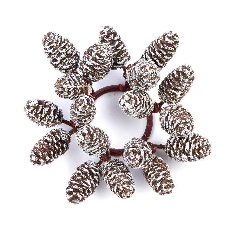 Factory Direct Craft - Wholesale Candle Holder - 3-1/2" Artificial Pinecone Taper Candle Ring5