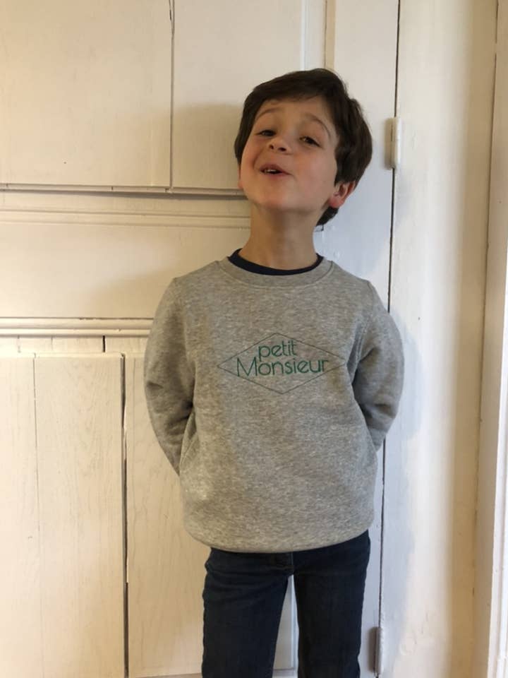 Little Monsieur grå sweatshirt för wholesale av Les Petits Lots