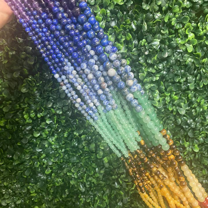 The Bead Bazaar - Wholesale Beads - Chakra Bead Strand, Natural Healing Gemstone Strand, Chakra6