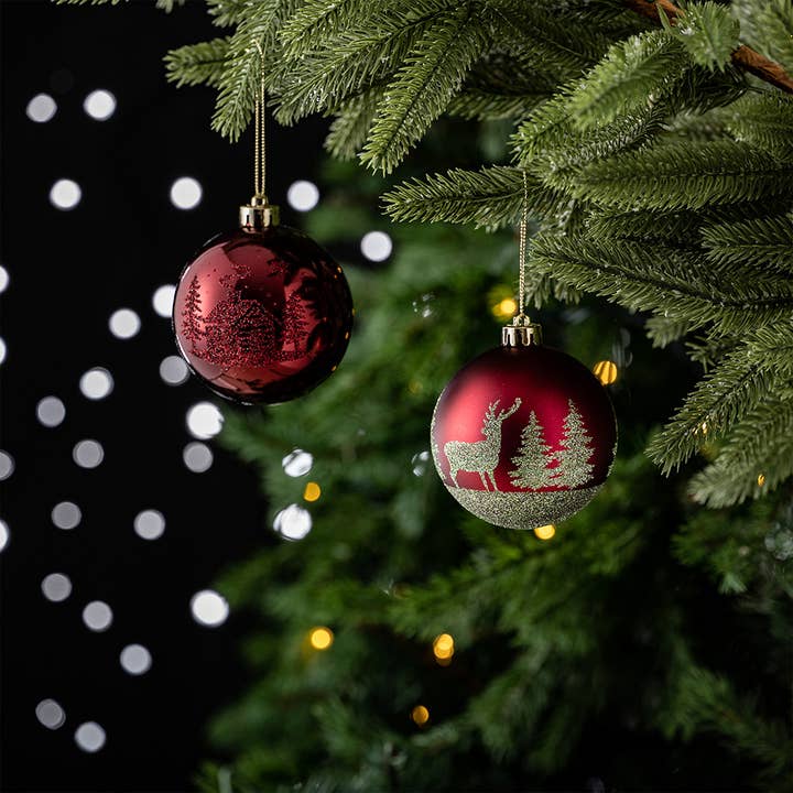 OrnamentallyYou - Wholesale Ornament Set - Majestic Winterly Nature Glittered Ornament Bauble Set