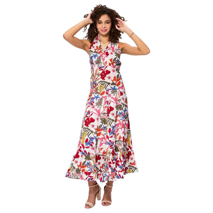 ÄRMLÖS LÅNG SOMMARKLÄNNING MAXI8042F för wholesale av Aller Simplement