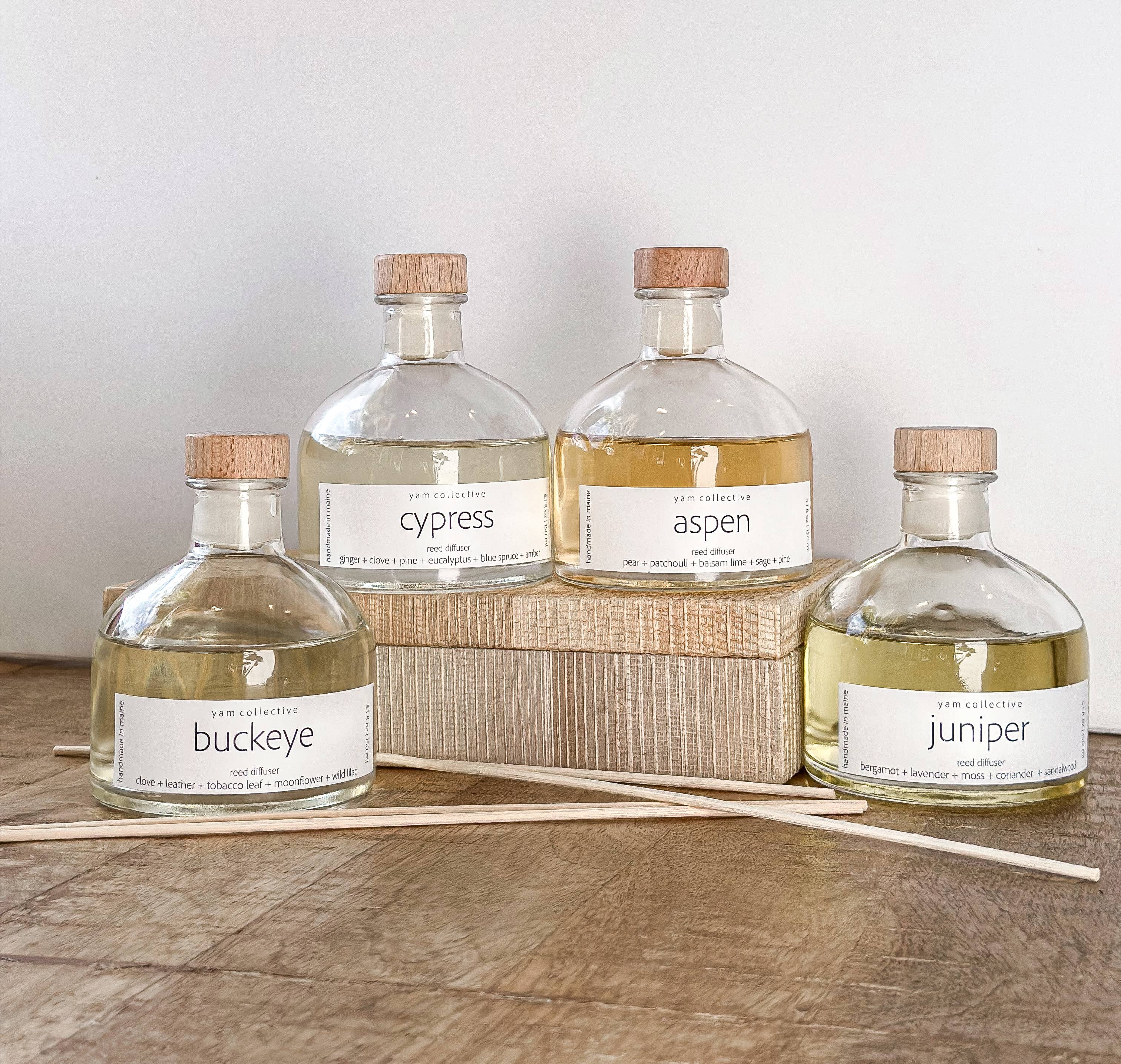 yam collective - Vente Diffuseur à tiges - Cyprès - Clou de girofle + Diffuseur de parfum à roseaux Épinette bleue2