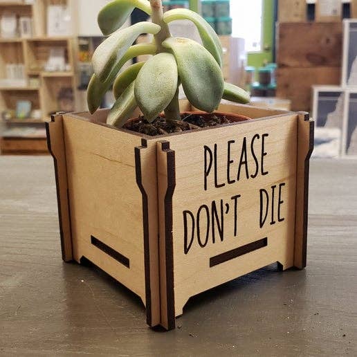 Please don't die Wooden Planter Box for wholesale by Catchpenny