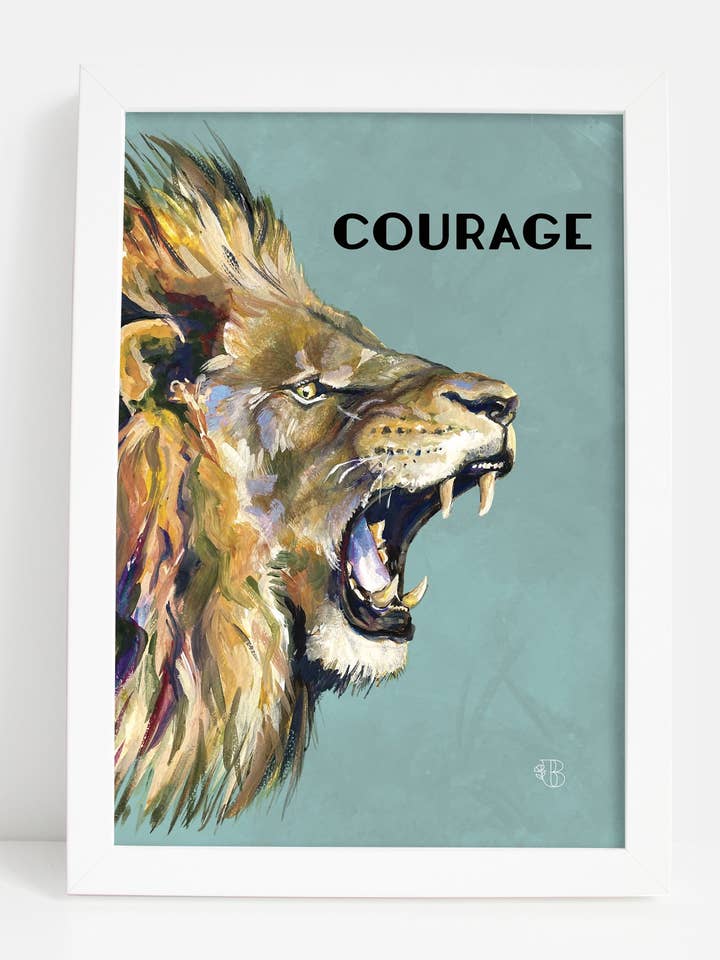 Jeg har... Courage Art Print - Dyb Pebermynte for engroshandel hos Bear and Bloom